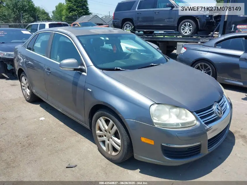 2007 Volkswagen Jetta Wolfsburg Edition VIN: 3VWEF71K27M078149 Lot: 42540627