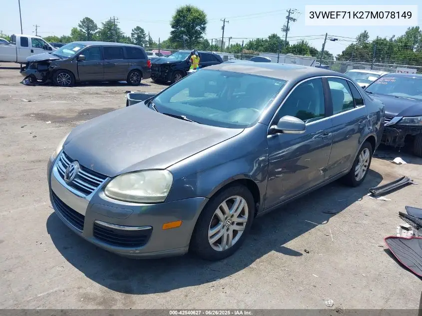 2007 Volkswagen Jetta Wolfsburg Edition VIN: 3VWEF71K27M078149 Lot: 42540627