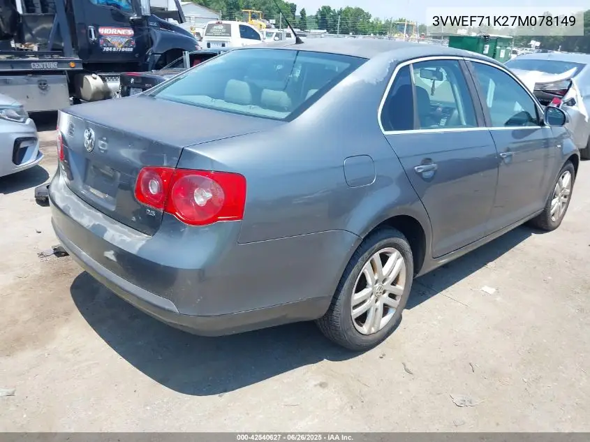 2007 Volkswagen Jetta Wolfsburg Edition VIN: 3VWEF71K27M078149 Lot: 42540627