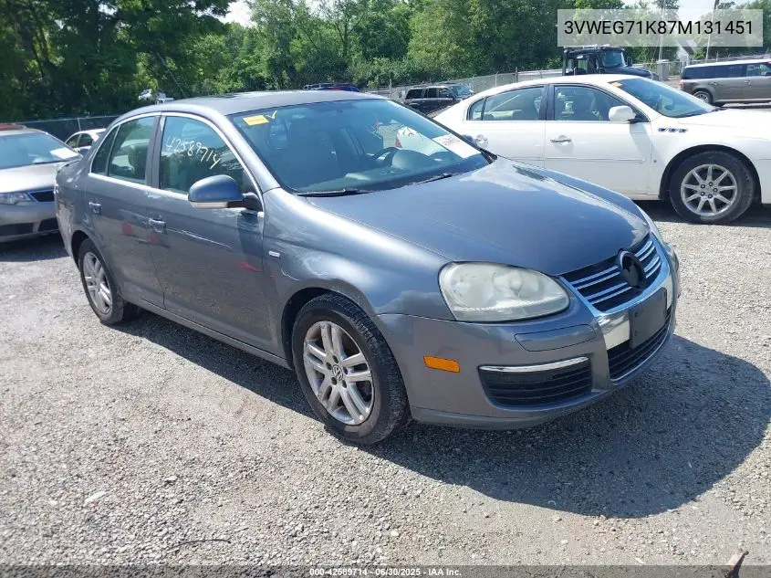 2007 Volkswagen Jetta Wolfsburg Edition VIN: 3VWEG71K87M131451 Lot: 42589714