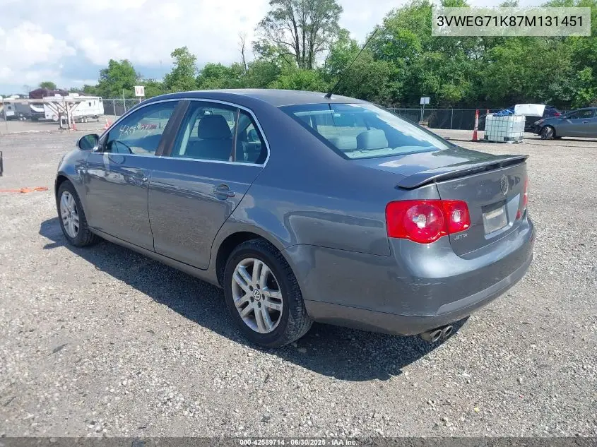 2007 Volkswagen Jetta Wolfsburg Edition VIN: 3VWEG71K87M131451 Lot: 42589714