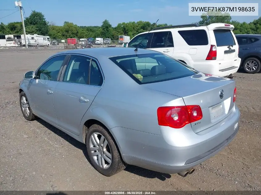 2007 Volkswagen Jetta Wolfsburg Edition VIN: 3VWEF71K87M198635 Lot: 42628986