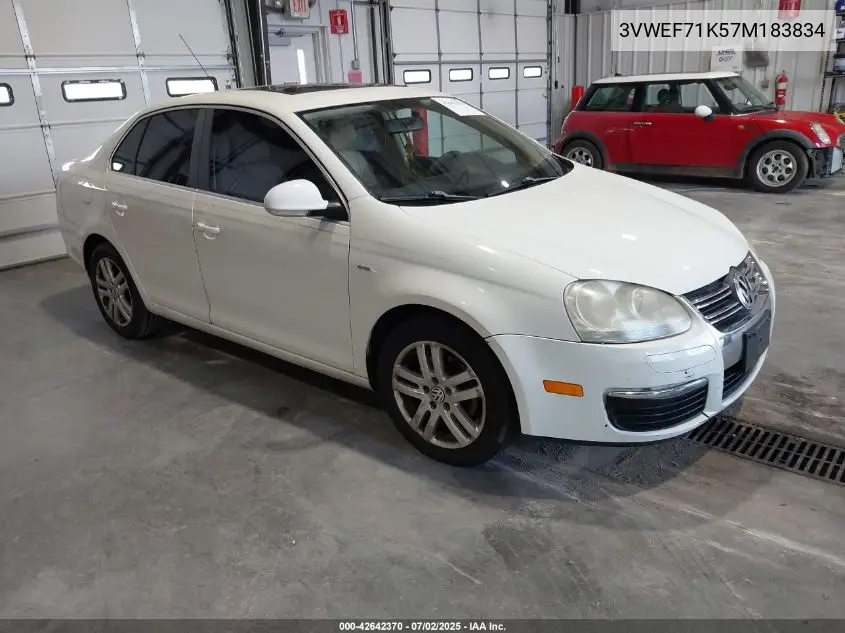 2007 Volkswagen Jetta Wolfsburg Edition VIN: 3VWEF71K57M183834 Lot: 42642370