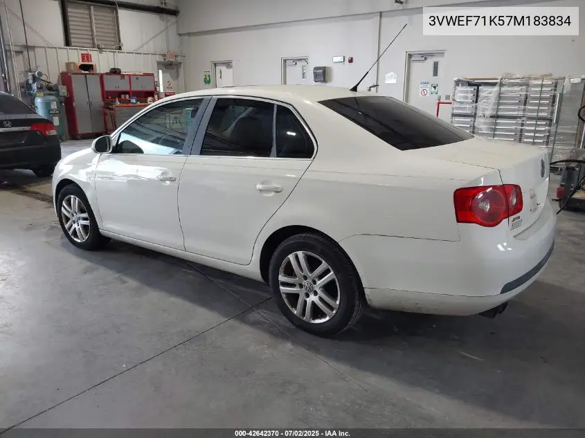 2007 Volkswagen Jetta Wolfsburg Edition VIN: 3VWEF71K57M183834 Lot: 42642370