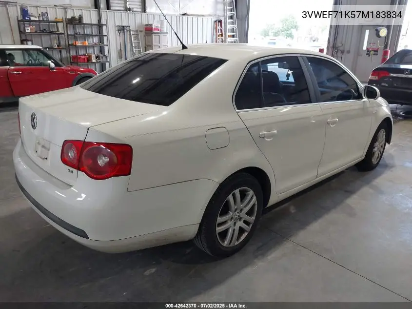 2007 Volkswagen Jetta Wolfsburg Edition VIN: 3VWEF71K57M183834 Lot: 42642370