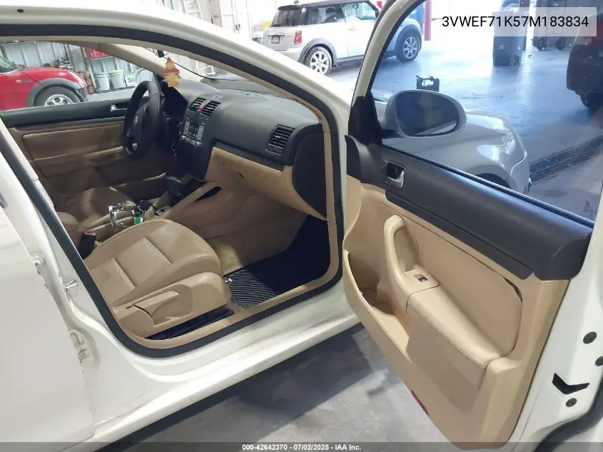 2007 Volkswagen Jetta Wolfsburg Edition VIN: 3VWEF71K57M183834 Lot: 42642370
