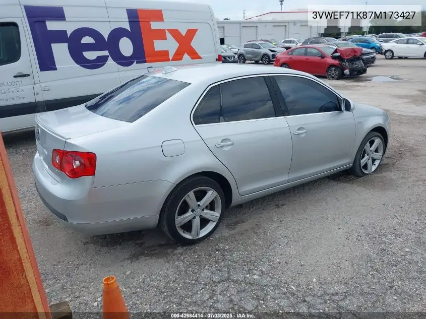 2007 Volkswagen Jetta Wolfsburg Edition VIN: 3VWEF71K87M173427 Lot: 42664414