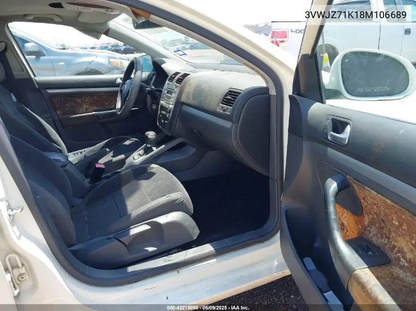 2008 Volkswagen Jetta S VIN: 3VWJZ71K18M106689 Lot: 42215090