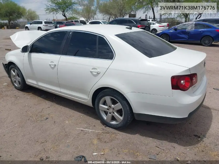 2008 Volkswagen Jetta Se/Sel VIN: 3VWRM71K38M176776 Lot: 42244339