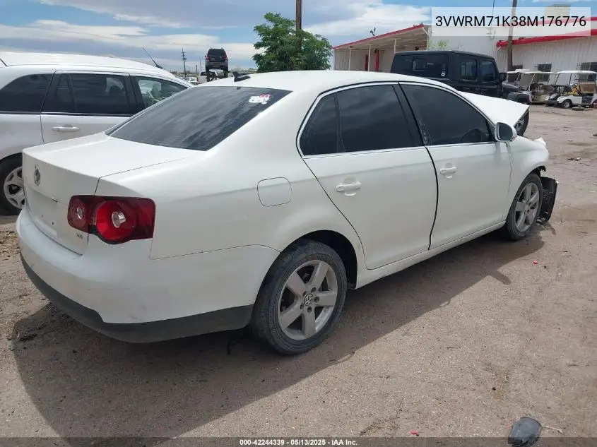 2008 Volkswagen Jetta Se/Sel VIN: 3VWRM71K38M176776 Lot: 42244339