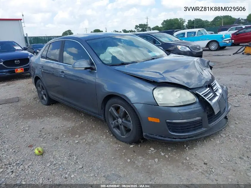 2008 Volkswagen Jetta Se/Sel VIN: 3VWRZ81K88M029506 Lot: 42580640