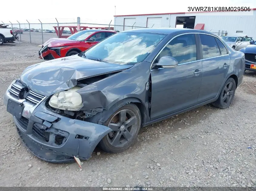 2008 Volkswagen Jetta Se/Sel VIN: 3VWRZ81K88M029506 Lot: 42580640