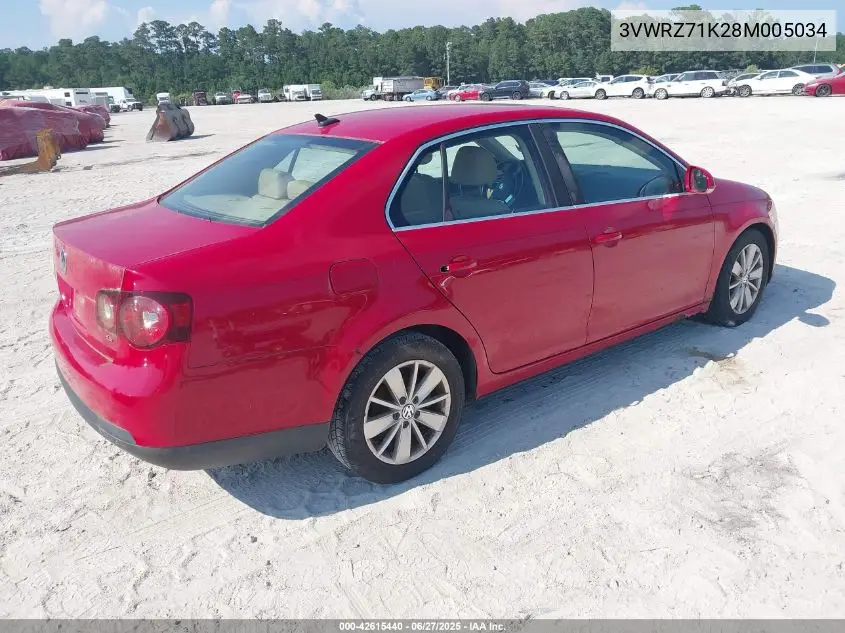 2008 Volkswagen Jetta Se/Sel VIN: 3VWRZ71K28M005034 Lot: 42615440