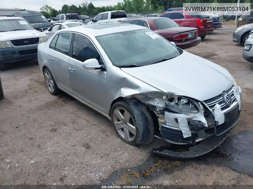 2008 Volkswagen Jetta Se/Sel VIN: 3VWRM71K88M053104 Lot: 42637522