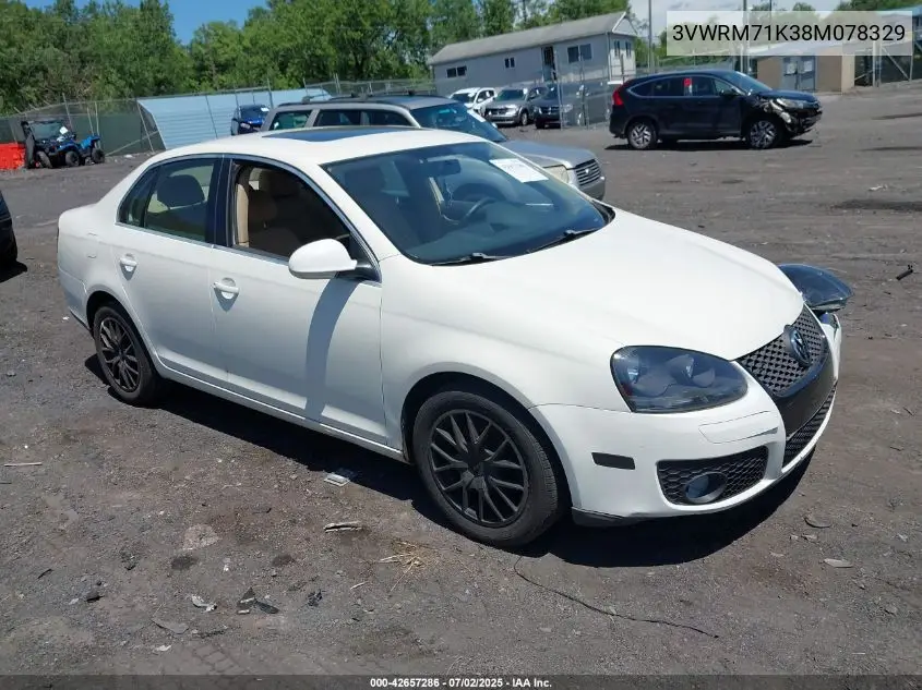 2008 Volkswagen Jetta Se/Sel VIN: 3VWRM71K38M078329 Lot: 42657286