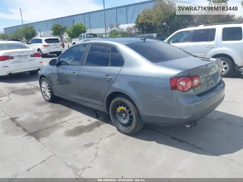 2008 Volkswagen Jetta Wolfsburg Edition VIN: 3VWRA71K98M183448 Lot: 42662552