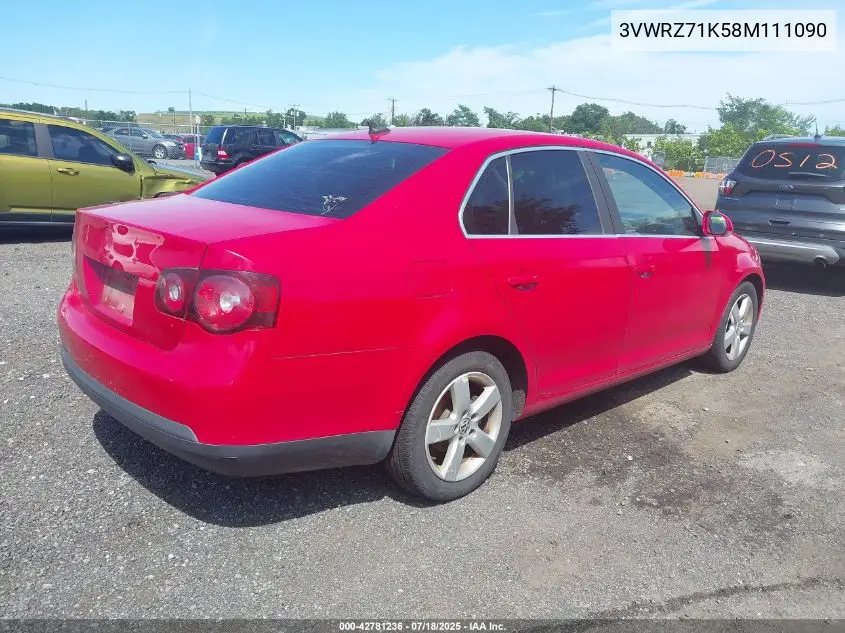 2008 Volkswagen Jetta Se VIN: 3VWRZ71K58M111090 Lot: 42781236