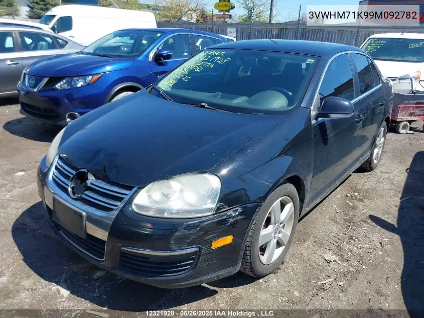 2009 Volkswagen Jetta 2.5L Comfortline VIN: 3VWHM71K99M092782 Lot: 12321928