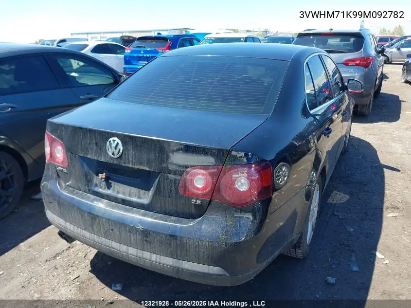 2009 Volkswagen Jetta 2.5L Comfortline VIN: 3VWHM71K99M092782 Lot: 12321928
