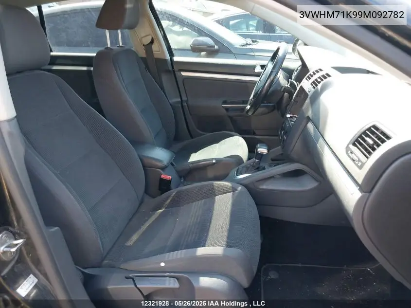 2009 Volkswagen Jetta 2.5L Comfortline VIN: 3VWHM71K99M092782 Lot: 12321928