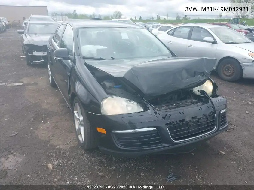 2009 Volkswagen Jetta S VIN: 3VWJM81K49M042931 Lot: 12323790