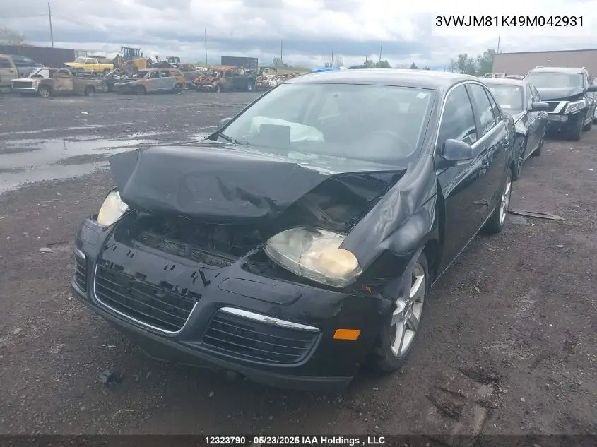 2009 Volkswagen Jetta S VIN: 3VWJM81K49M042931 Lot: 12323790