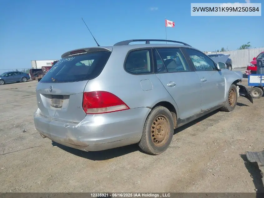 2009 Volkswagen Jetta 2.5L VIN: 3VWSM31K99M250584 Lot: 12335921
