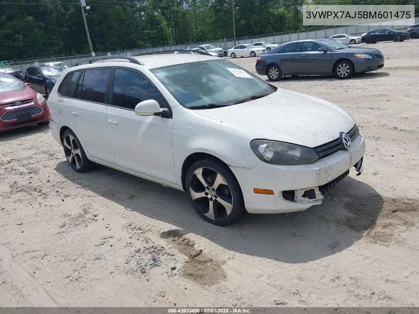 2011 Volkswagen Jetta Sportwagen 2.5L S VIN: 3VWPX7AJ5BM601475 Lot: 42633458