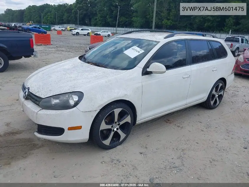 2011 Volkswagen Jetta Sportwagen 2.5L S VIN: 3VWPX7AJ5BM601475 Lot: 42633458