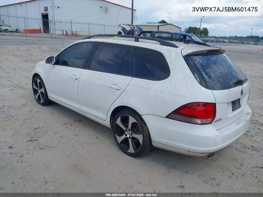 2011 Volkswagen Jetta Sportwagen 2.5L S VIN: 3VWPX7AJ5BM601475 Lot: 42633458