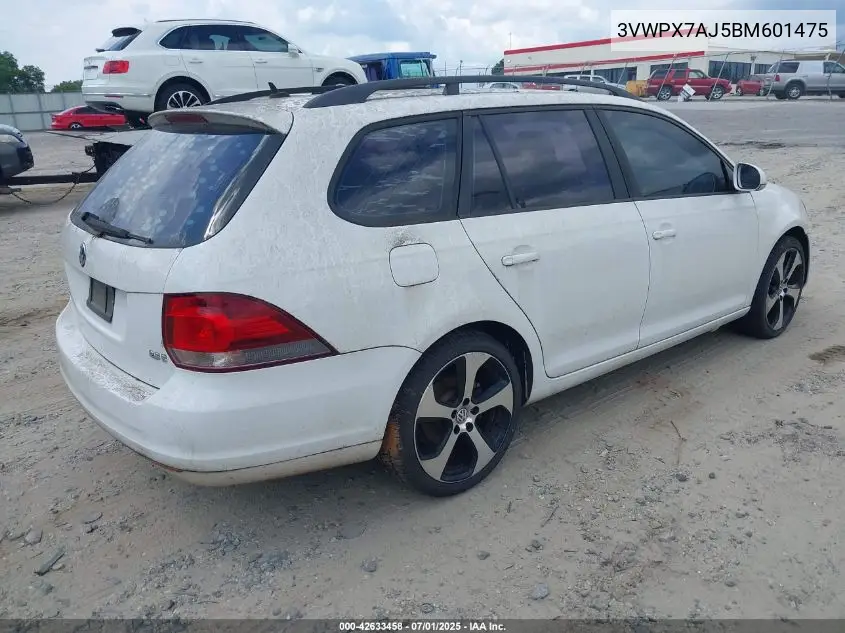 2011 Volkswagen Jetta Sportwagen 2.5L S VIN: 3VWPX7AJ5BM601475 Lot: 42633458