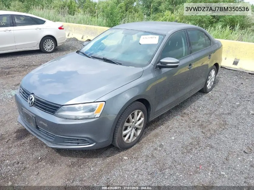 2011 Volkswagen Jetta 2.5L Se VIN: 3VWDZ7AJ7BM350536 Lot: 42635071