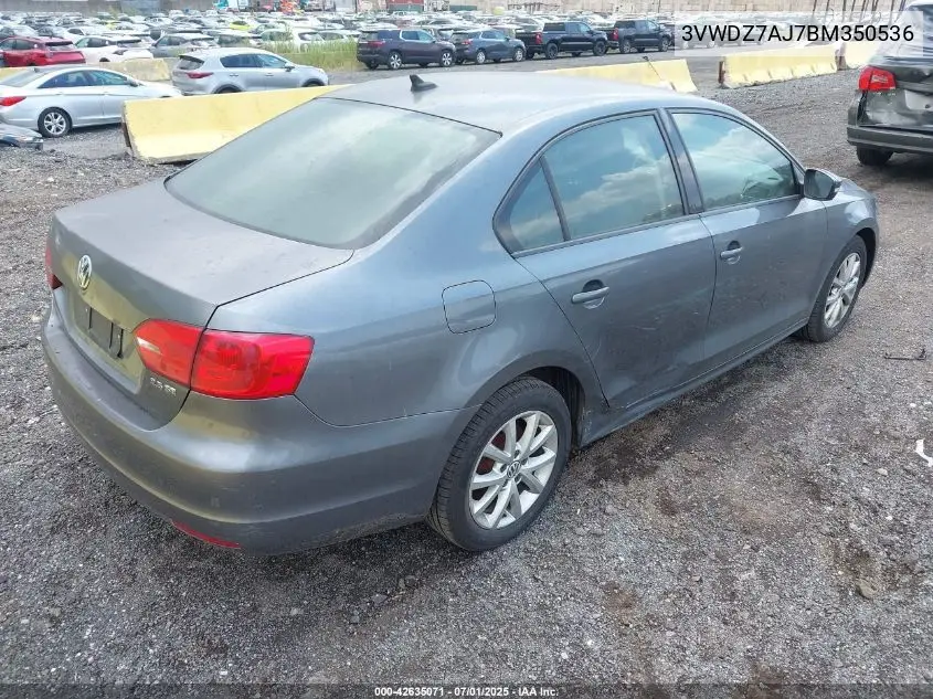 2011 Volkswagen Jetta 2.5L Se VIN: 3VWDZ7AJ7BM350536 Lot: 42635071