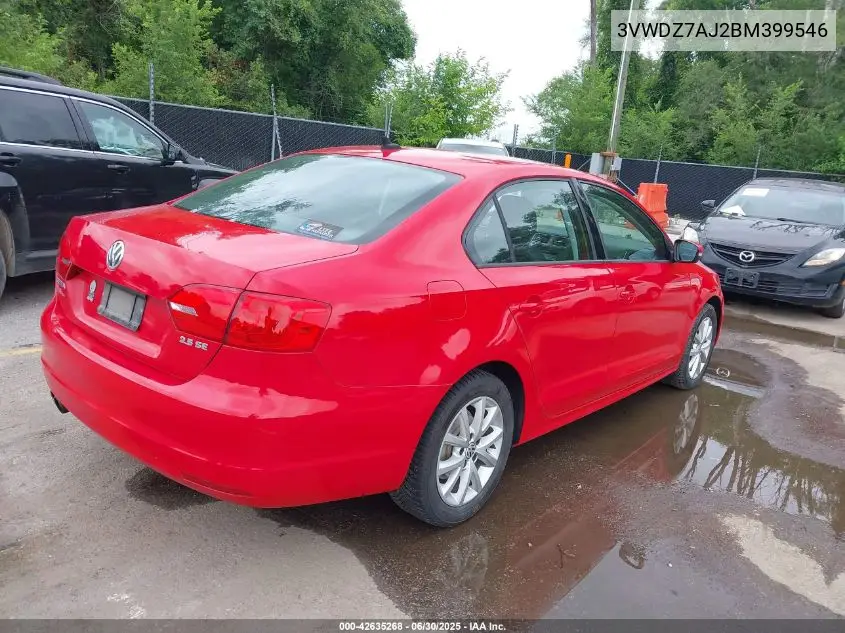 3vwdz7aj2bm399546 3VWDZ7AJ2BM399546 2011 Volkswagen Jetta 2.5L Se