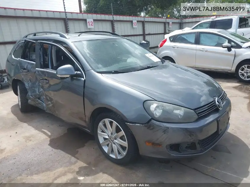 2011 Volkswagen Jetta Sportwagen 2.0L Tdi VIN: 3VWPL7AJ8BM635499 Lot: 42641247