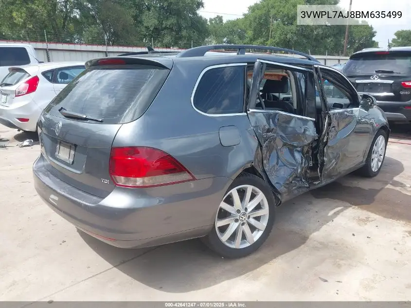 2011 Volkswagen Jetta Sportwagen 2.0L Tdi VIN: 3VWPL7AJ8BM635499 Lot: 42641247