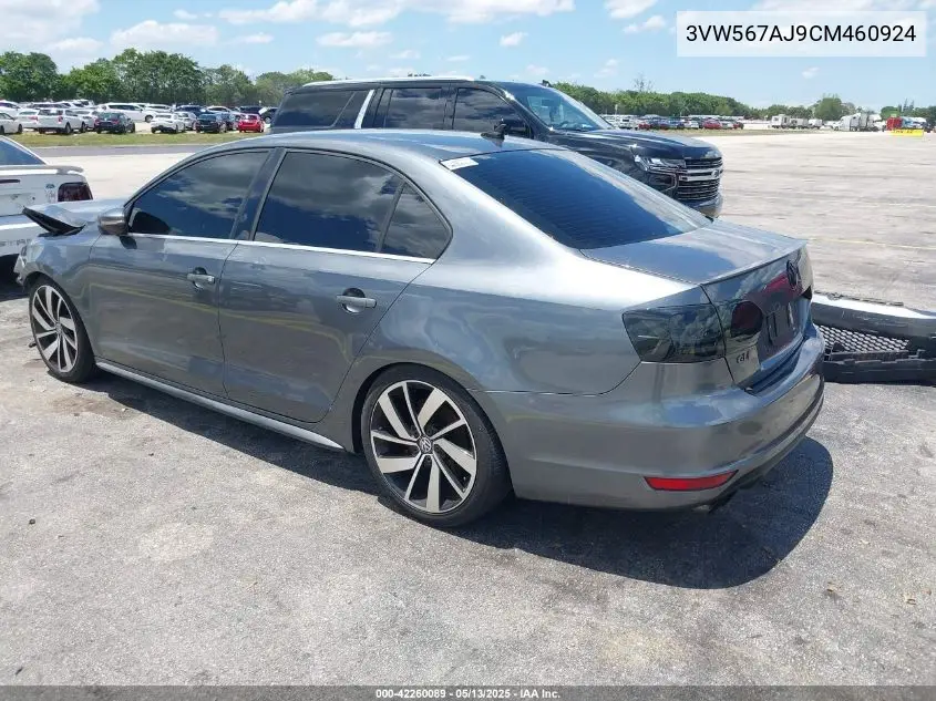 2012 Volkswagen Jetta Gli VIN: 3VW567AJ9CM460924 Lot: 42260089
