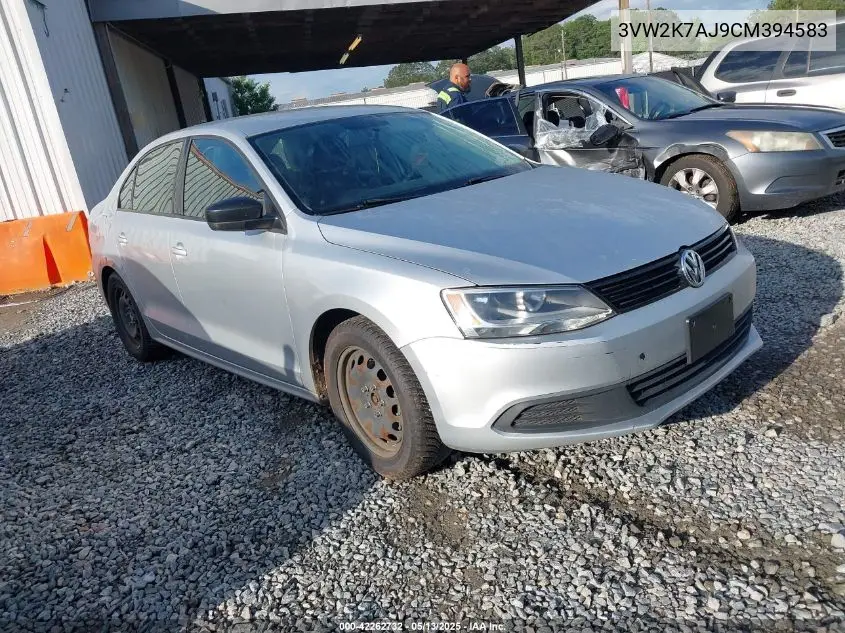 2012 Volkswagen Jetta 2.0L S VIN: 3VW2K7AJ9CM394583 Lot: 42262732