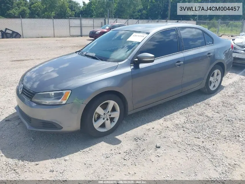 2012 Volkswagen Jetta 2.0L Tdi VIN: 3VWLL7AJ4CM004457 Lot: 42624318