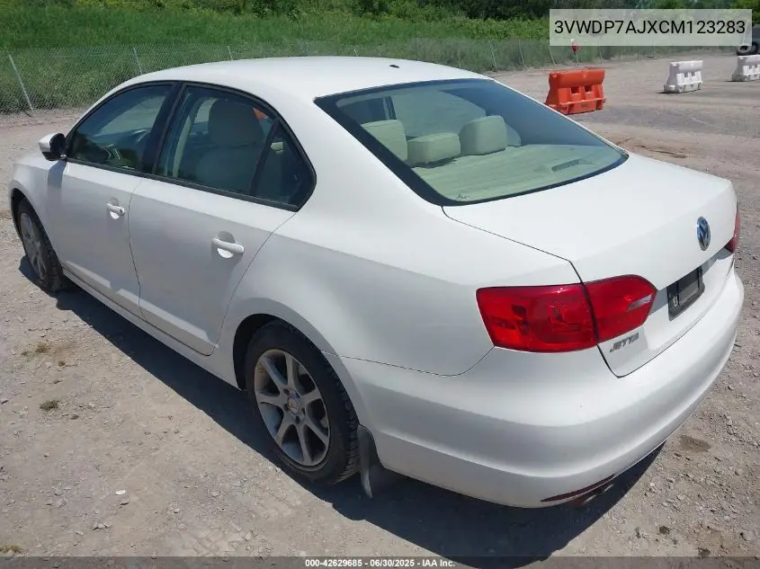 3VWDP7AJXCM123283 2012 Volkswagen Jetta 2.5L Se