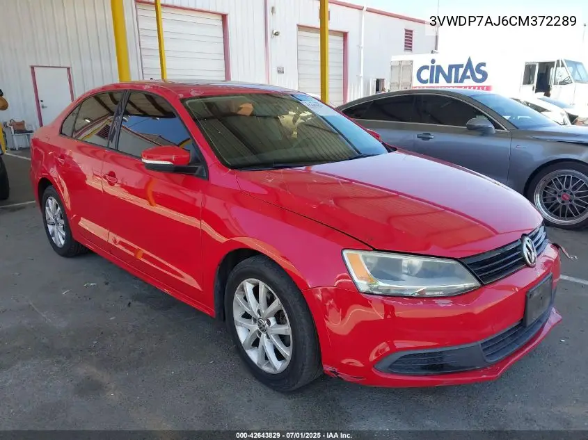 2012 Volkswagen Jetta 2.5L Se VIN: 3VWDP7AJ6CM372289 Lot: 42643829