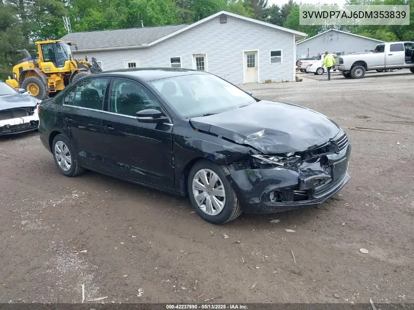 2013 Volkswagen Jetta 2.5L Se VIN: 3VWDP7AJ6DM353839 Lot: 42237690
