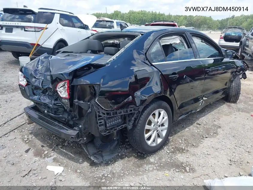 2013 Volkswagen Jetta 2.5L Se VIN: 3VWDX7AJ8DM450914 Lot: 42639911