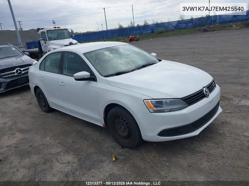 2014 Volkswagen Jetta 2.0L Trendline/2.0L Trendline+ VIN: 3VW1K7AJ7EM425540 Lot: 12313377X