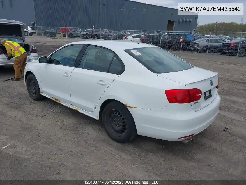 2014 Volkswagen Jetta 2.0L Trendline/2.0L Trendline+ VIN: 3VW1K7AJ7EM425540 Lot: 12313377X