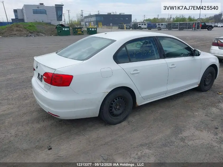2014 Volkswagen Jetta 2.0L Trendline/2.0L Trendline+ VIN: 3VW1K7AJ7EM425540 Lot: 12313377X