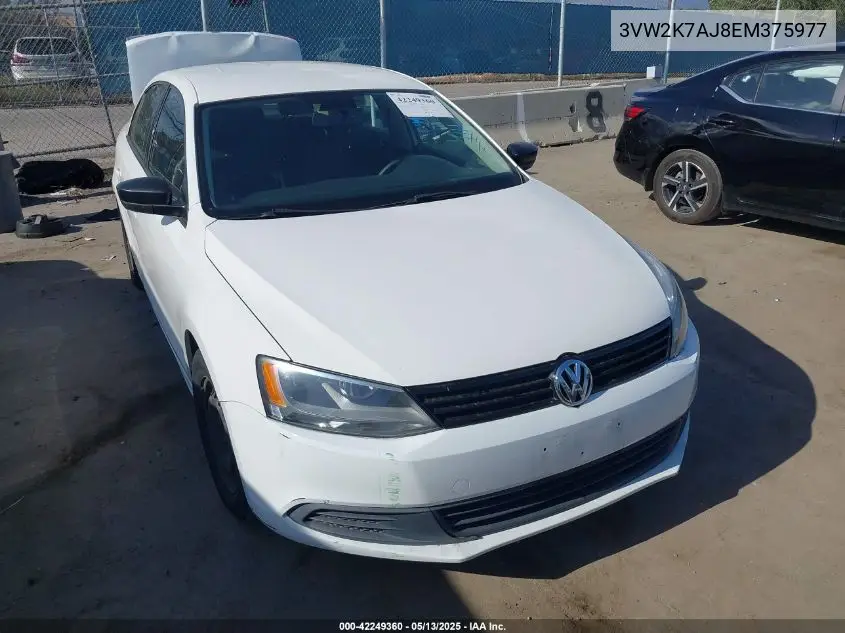 2014 Volkswagen Jetta 2.0L S VIN: 3VW2K7AJ8EM375977 Lot: 42249360