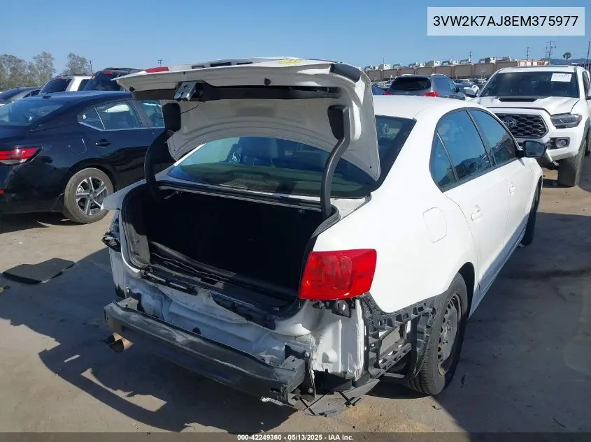 2014 Volkswagen Jetta 2.0L S VIN: 3VW2K7AJ8EM375977 Lot: 42249360