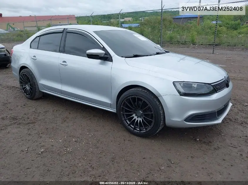 2014 Volkswagen Jetta 1.8T Se VIN: 3VWD07AJ3EM252408 Lot: 42255353