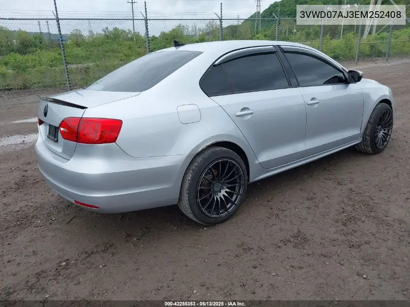 2014 Volkswagen Jetta 1.8T Se VIN: 3VWD07AJ3EM252408 Lot: 42255353